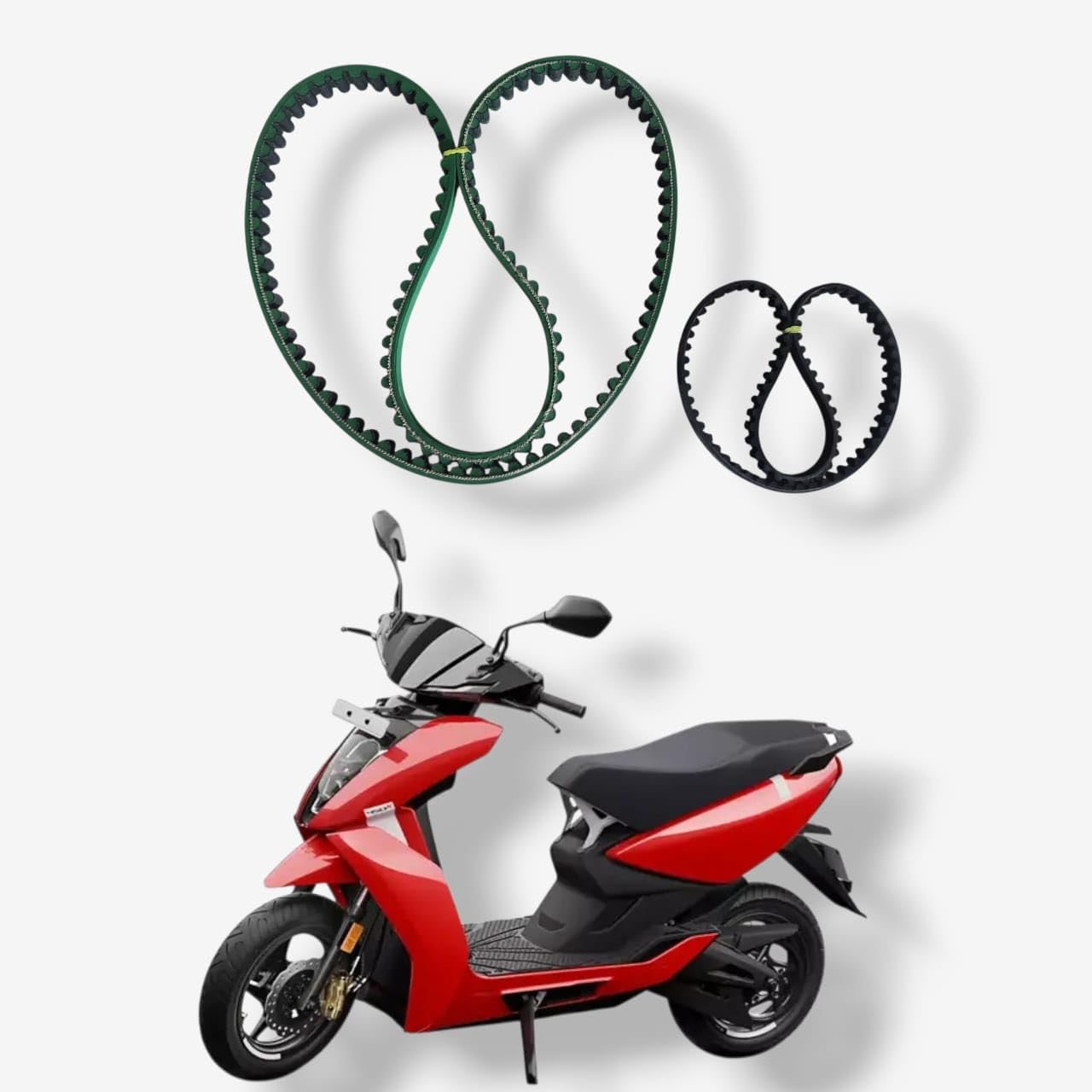 CONTIHI-TECH Drive Belt Set compatible with Ather 450X, HTD 8M 640 and HTD 11M 1265, Heavy-Duty Rubber, High Performance, Small and Big Size (1)