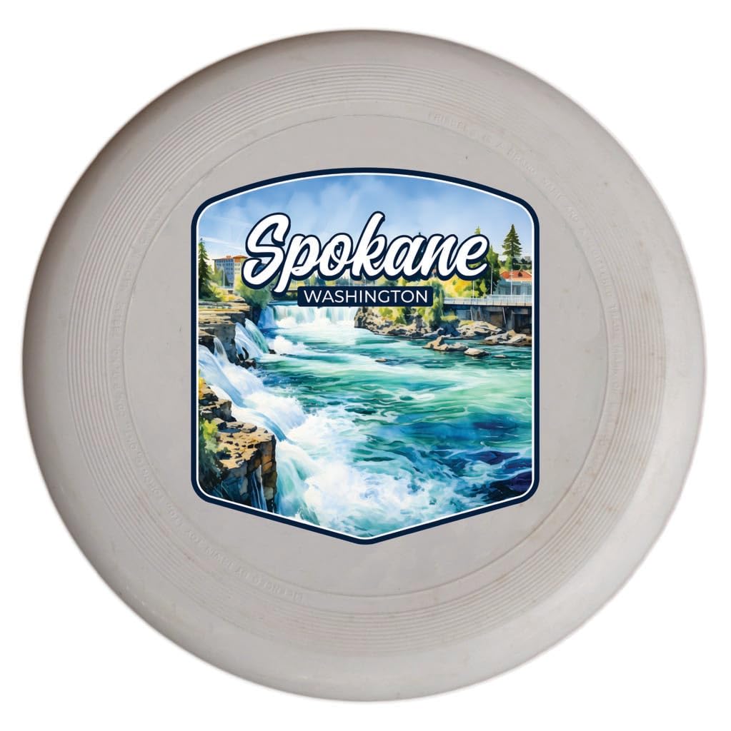 Spokane Washington City Waterfall Design Souvenir Flying Disc 2-Pack