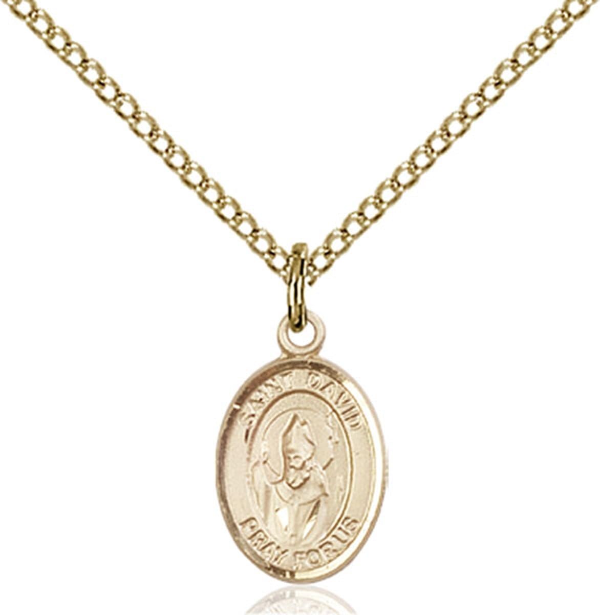 14KT Gold Filled Catholic Patron Saint Petite Charm Medal, 1/2 Inch