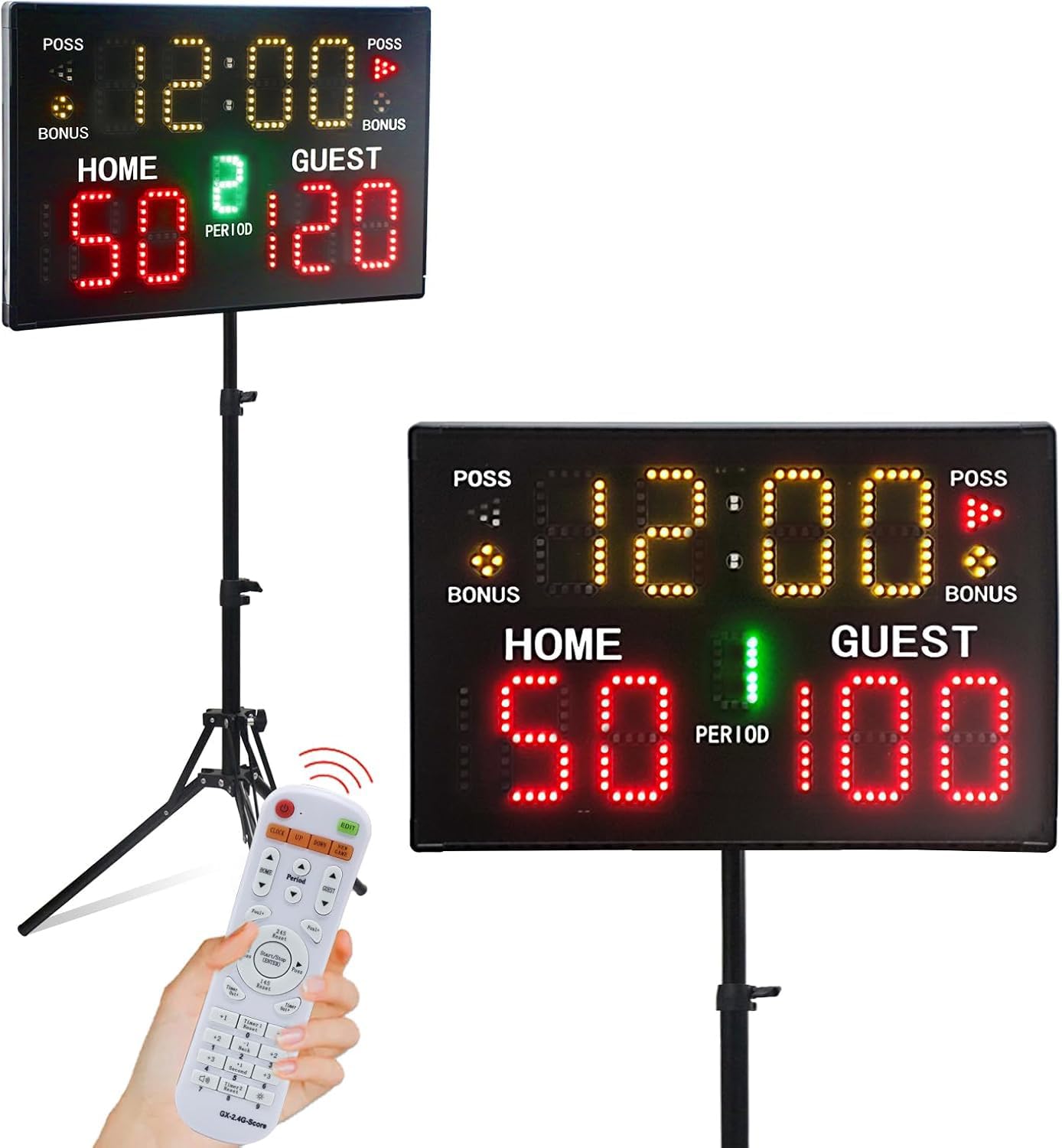 Photo 1 of YZ Ultra-Bright LED Scoreboard, Digital Scoreboard with Remote, Portable Electronic Score Keeper, Basketball Score Board, Battery Powered Outdoor Scoreboard for Indoor Outdoor Sports