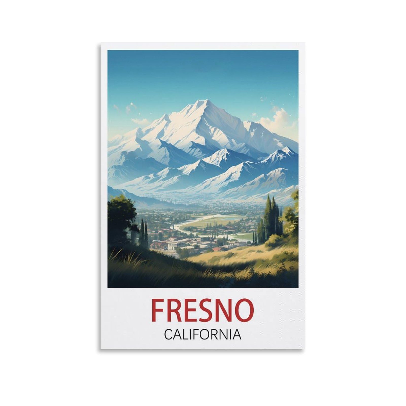 Vintage Metal Tin Sign Kitchen Bar Novelty Gift Metal Tin Wall Décor Sign Fresno California Posters 30x40cm