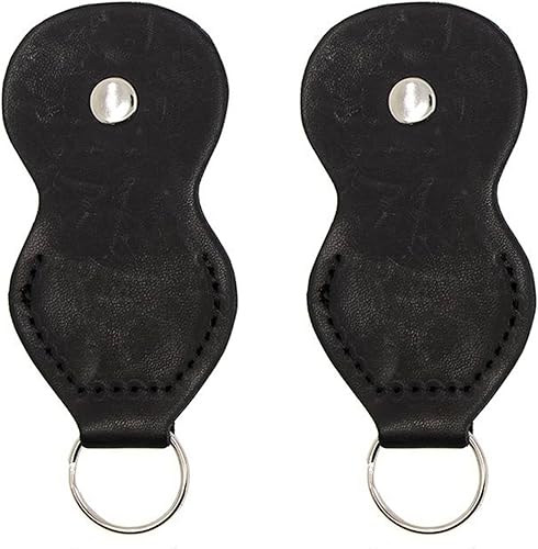 Miniatura 6 de JAZ Funda con soporte para púas de guitarra  Llavero de cuero Plectrum Key Fob Cases Bag  2 unidades (negro)