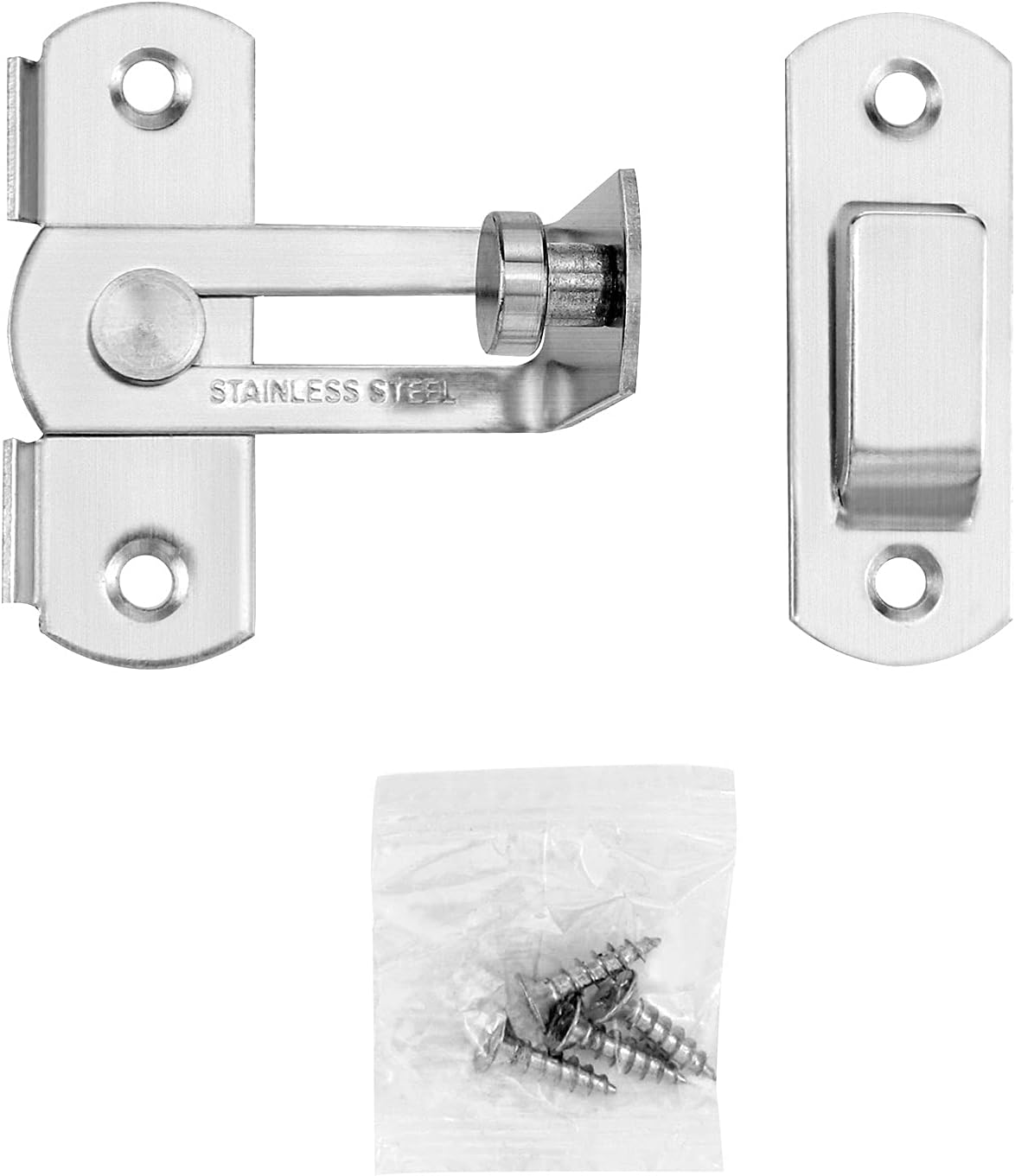 QWORK 90 Degree Lock Slide Gate Latch , Flip Door Latch , Safety Door