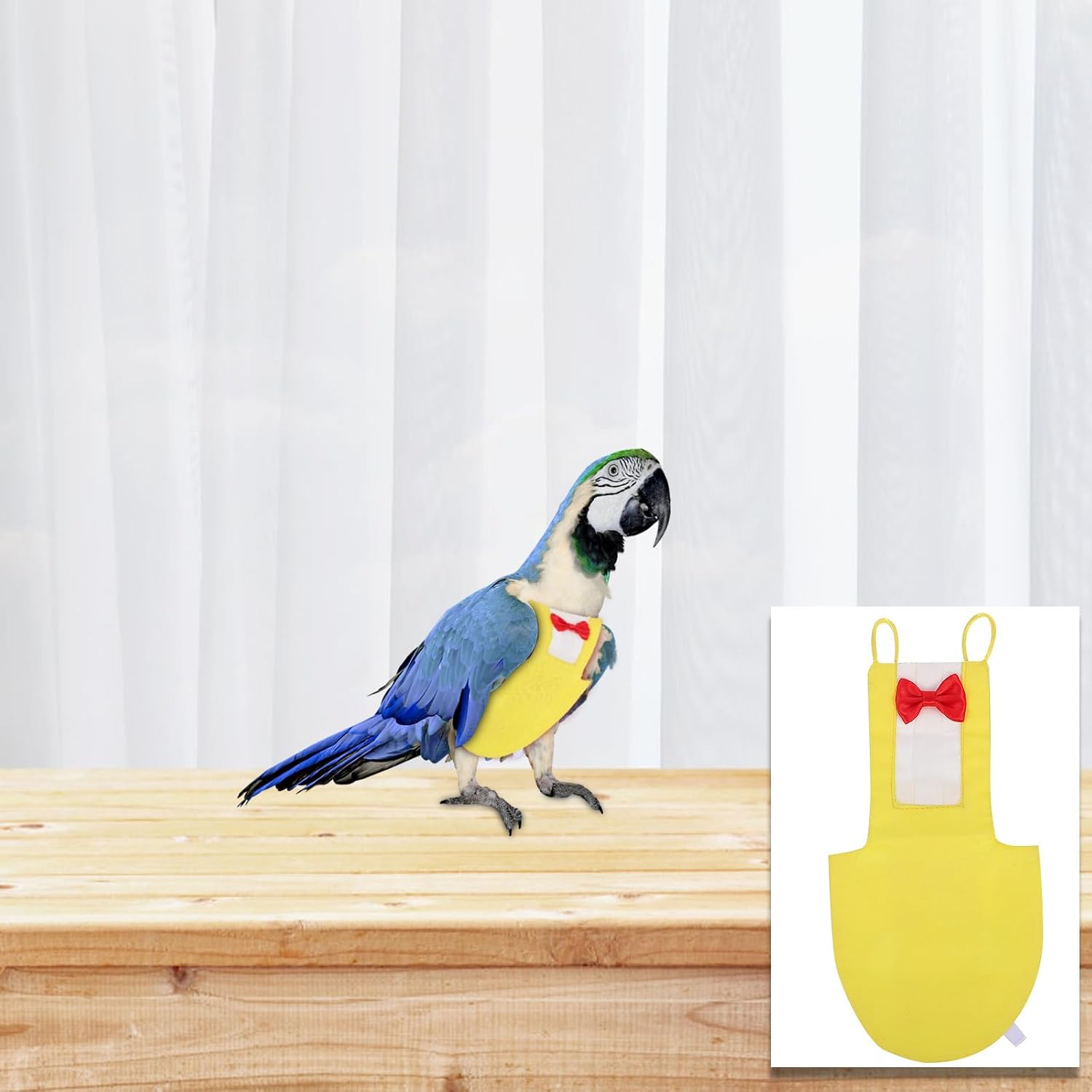 Parrot Diaper Flight Suit Breathable Fabric Bird Nappy Yellow L Size Pet Bird Nappy for Training and Incontinence Protection