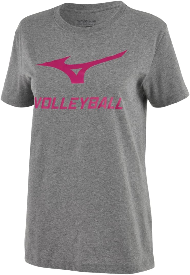 Mizuno Women's Volleyball Graphic Tee - Lightweight Cotton-Poly Performance Fabric, Made in USA