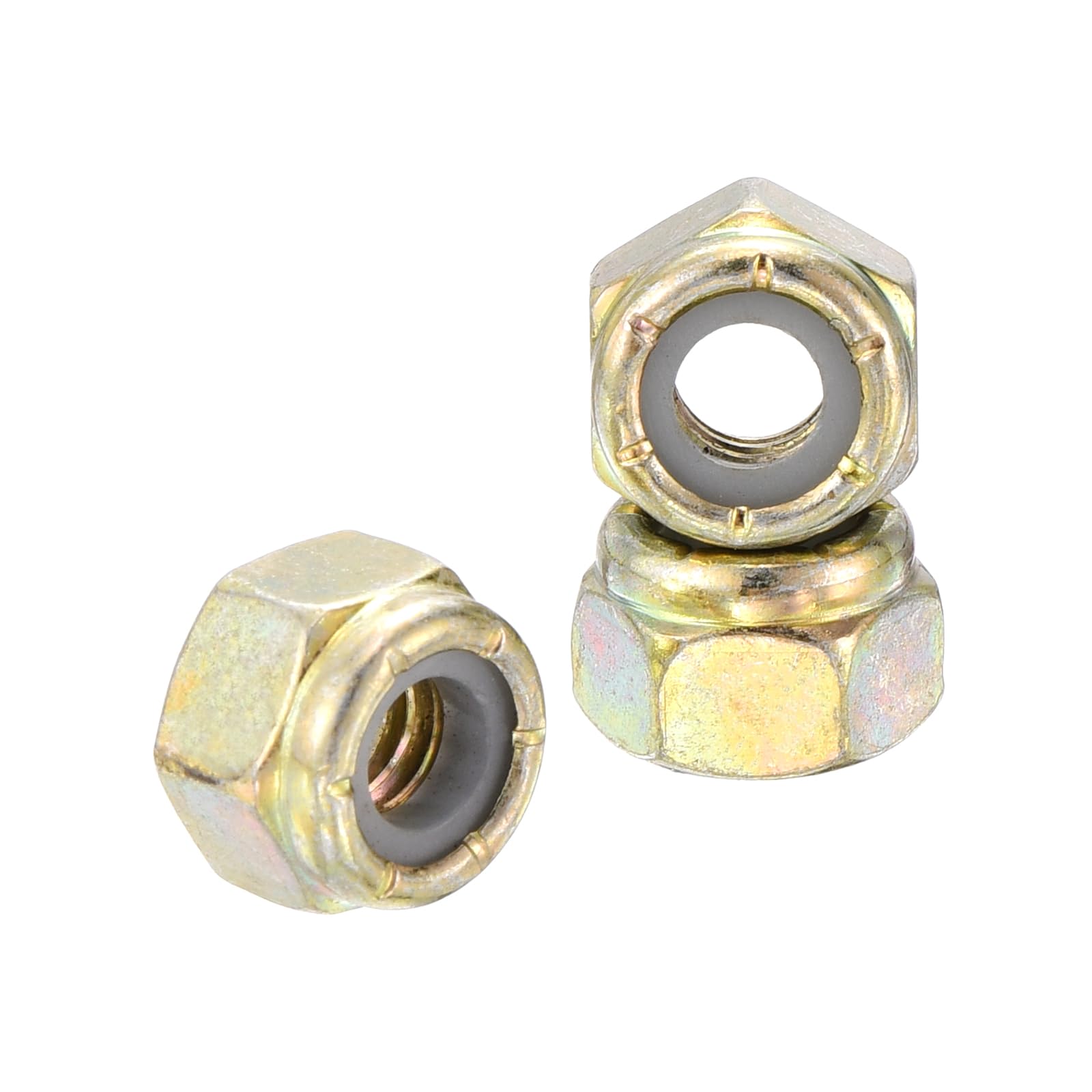Kozelo 100Pcs 1/4"-20 Nylon Locking Hex Nuts CarbonSteel Yellow โ image 1