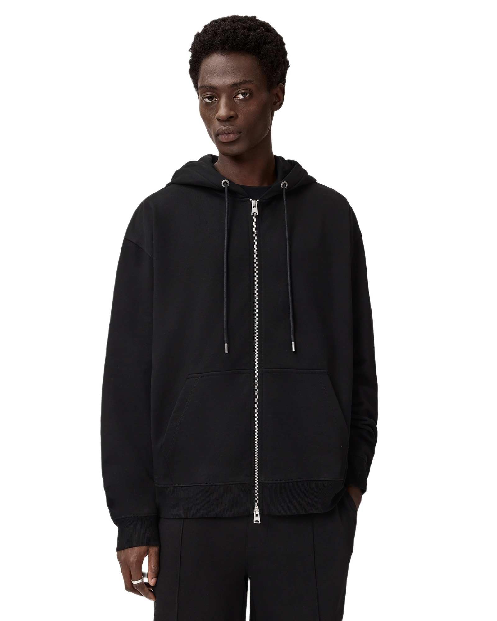Photo 1 of AllSaints Men's Sweats Milo Zip Hoody Jet Black L