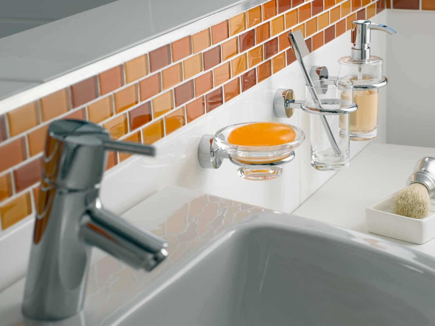 EMCO 452000100 Glashalter Rondo 2, Kristallglas klar - Chrom