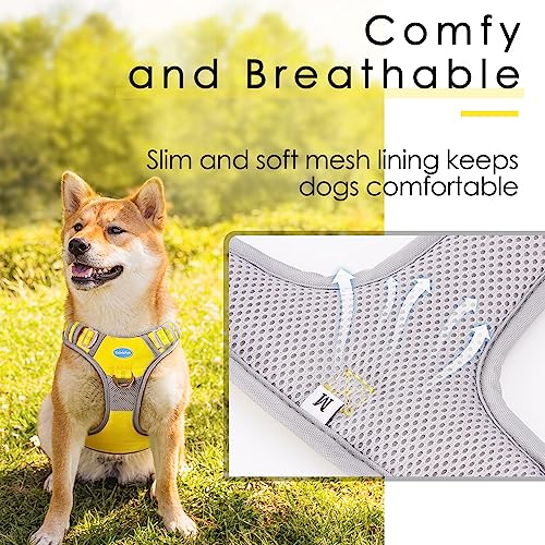 ThinkPet No Pull Harness Atmungsaktives Sportgeschirr mit Griff - Sicherheitsweste für Hunde, gepolstert, reflektierend, verstellbar, Clip hinten/vorne für Easy Control
