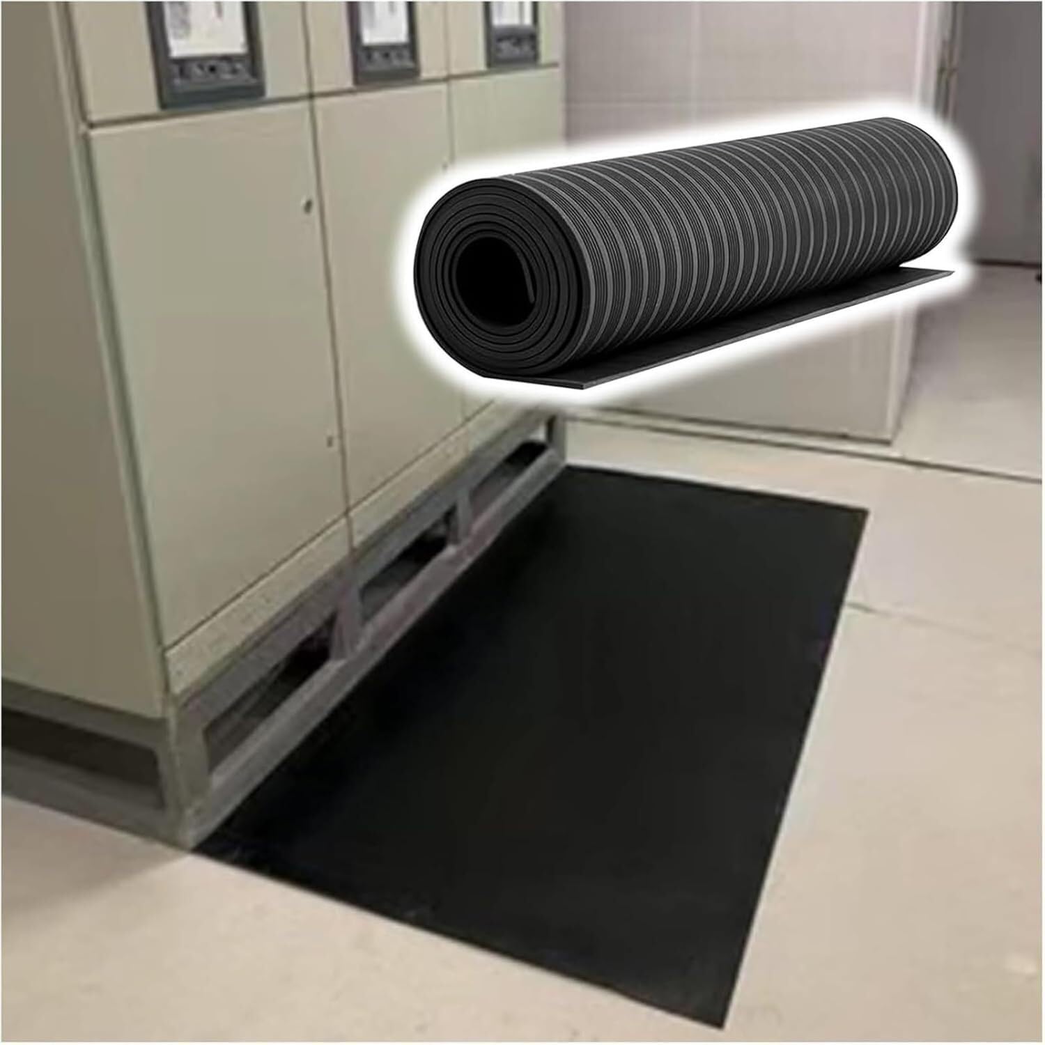 Tapis en Caoutchouc Isolant électrique, tampons de Protection Contre Les Chocs électriques isolés à Haute Tension Commerciale(Black)