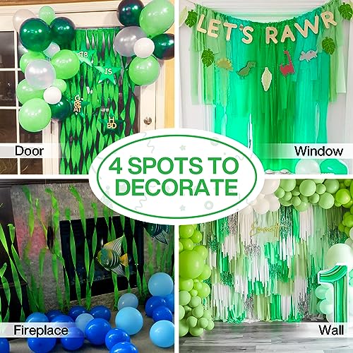 Image of PartyWoo Crepe Paper Streamers 6 Rolls 492ft, Pack of Light Green Streamers Party Decorations, Crepe Paper for Birthday Decorations, Party Decorations, Baby Shower Decorations (1.8 In x 82 Ft /Roll)