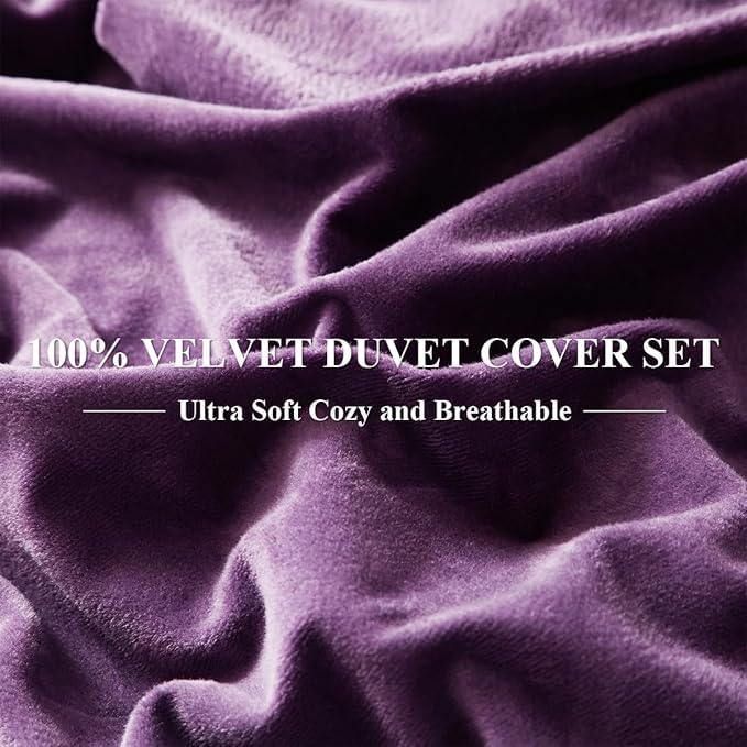 Image of Amazing Super Soft Double Bed Woollen Quilt Cover, 310TC Warm Duvet Cover, Woolen Duvet Cover /Rajai Cover /Blanket Cover /Quilt Cover King Size=90x100 Inches, Winter Blanket Cover (Purple)