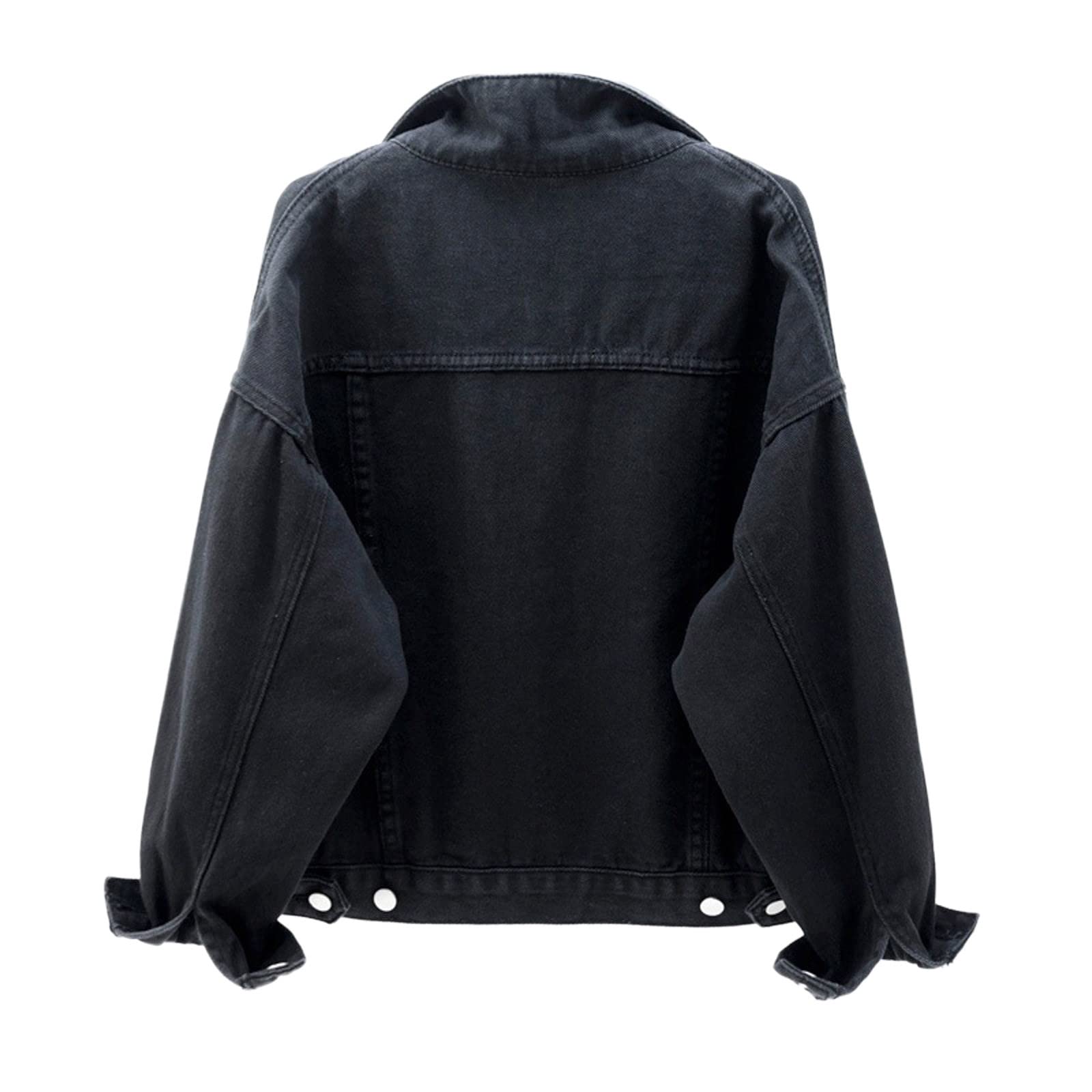 Genérico Chaquetas Vaquera Mujer - Chaqueta Vaquera De Mezclilla con Bolsillos De Manga Larga Y Dobladillo con Botones De TamañO para Mujer