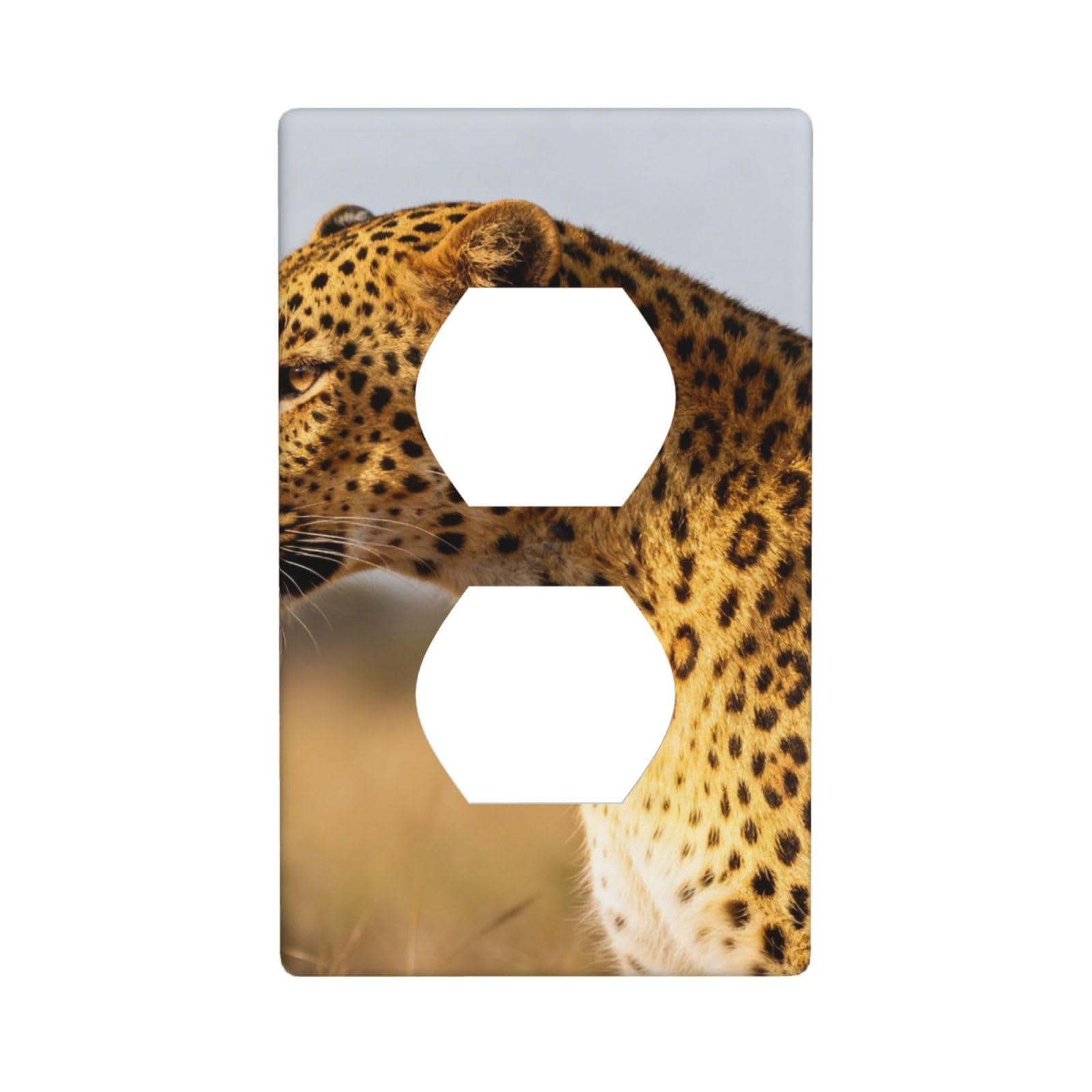 African Leopard Unbreakable Polycarbonate Switch Plate-1 Gang Screwless Wall Plate for Home Office