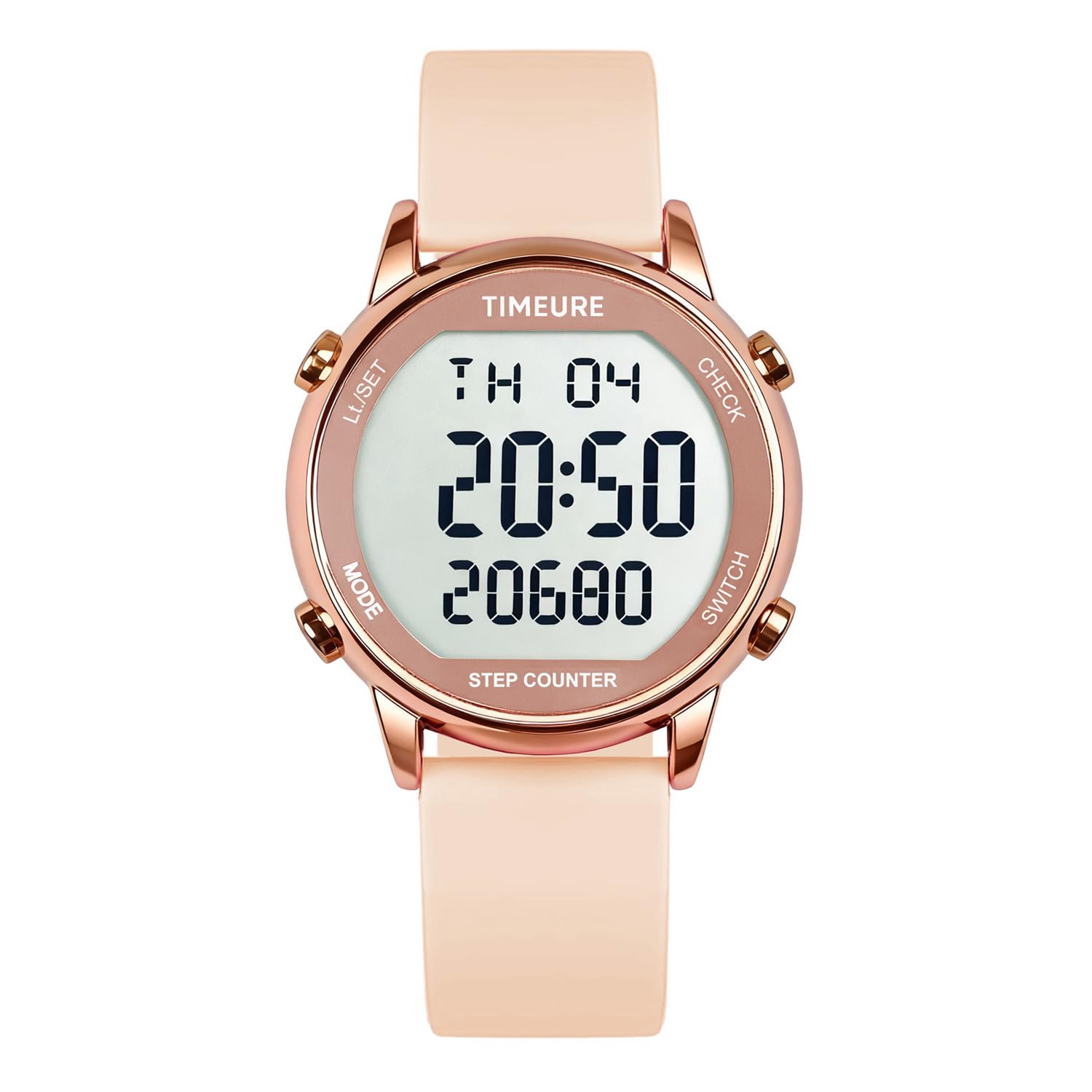 TIMEURE TU-2509 Pedometer Watch in Pink