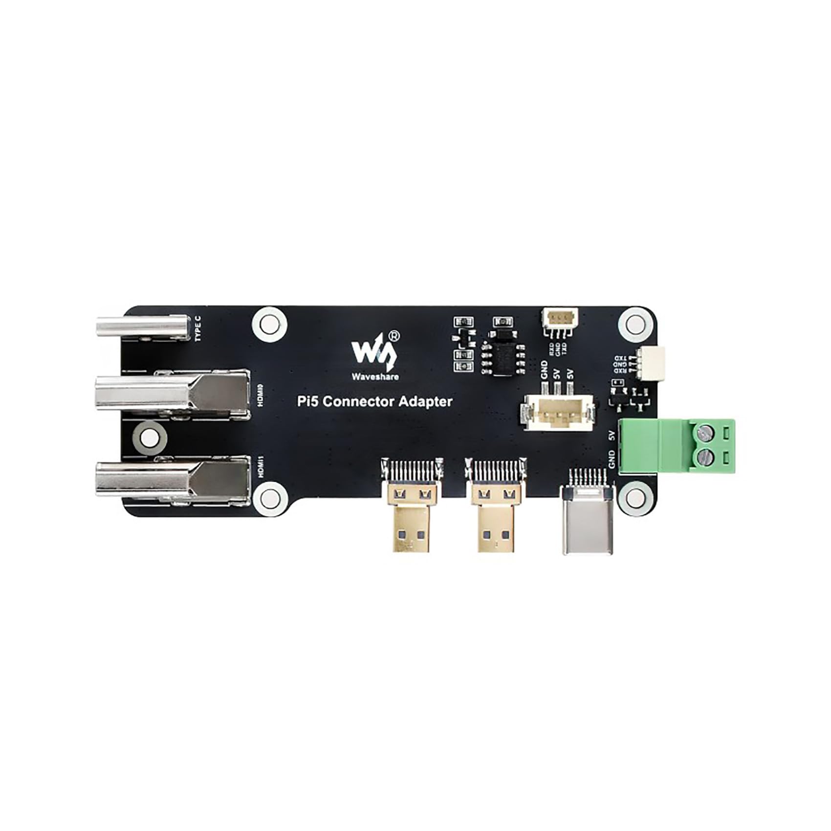 Afypnisi Micro HDMI to HDMI Adapter for Raspberry Pi 5/4B, Dual 4K Output, Type-C and Terminal Power, HDMI Converter Board Compatible for Raspberry Pi Displays