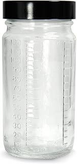 Qorpak GLC-01523 Clear Glass Graduated Medium Round Bottle with 48-400 Black Phenolic Pulp/Vinyl Lined Cap, 51mm OD x 102mm Height, 4oz Capacity (Case of 24)