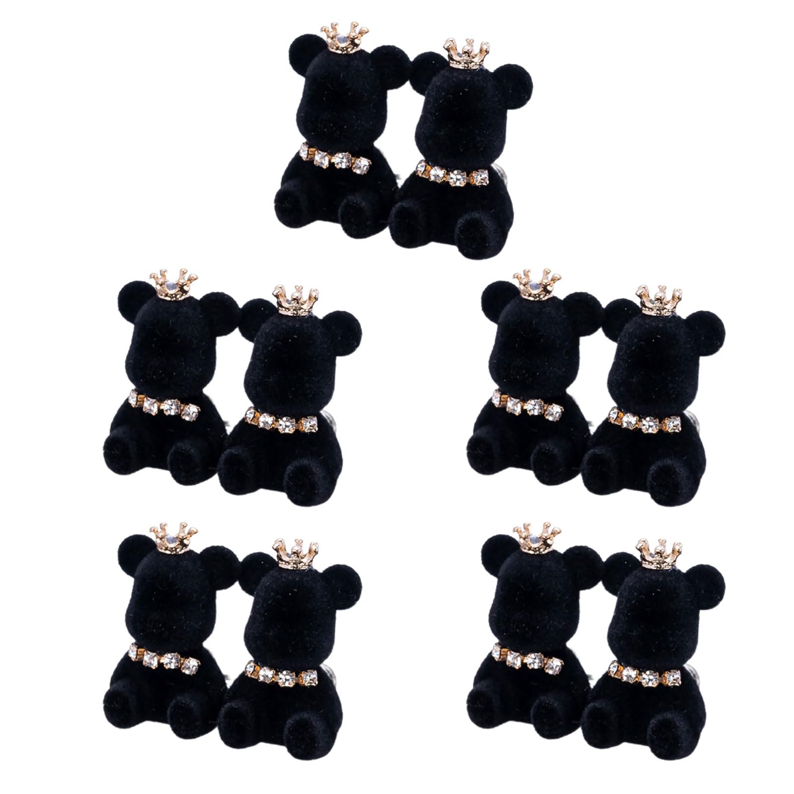 Bear Fasteners Glitter Accent Easy Installation on Adjustable Pants Bear Designs Button
