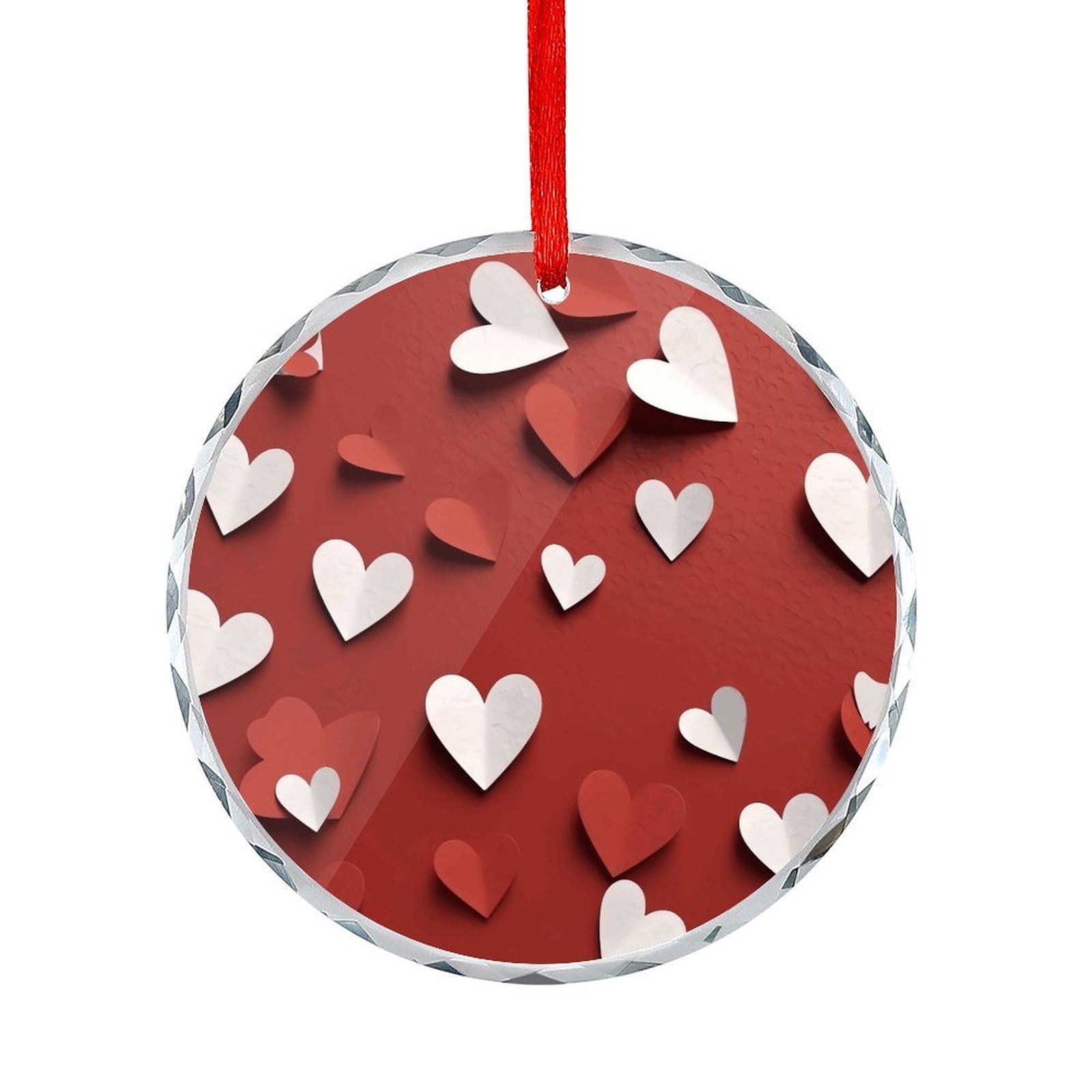 Btcowzrv Style Hand Drawn Heart Round Ornament Hanging Pendant Decor