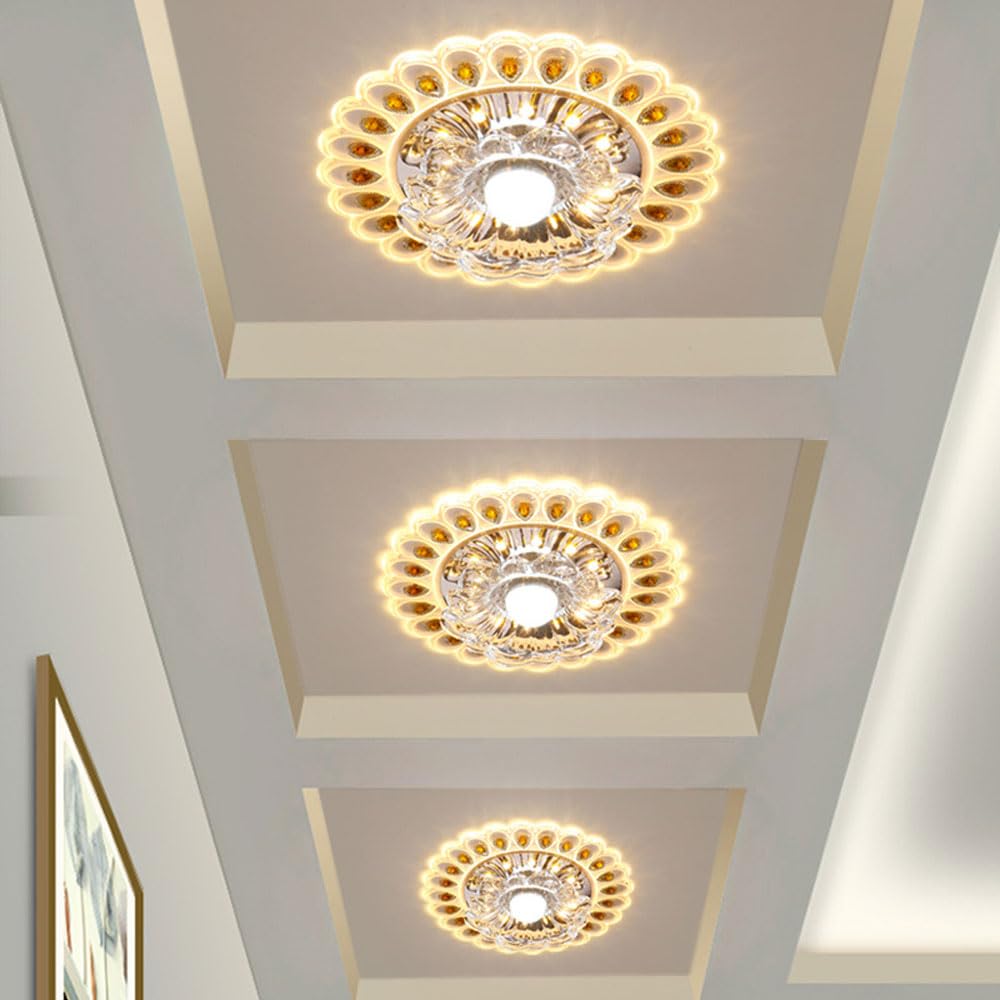 Paquete de 7 focos LED empotrables de Cristal Regulables para Techo, Ideales para Sala de Estar, Pasillo e iluminación Interior del hogar. Foco LED empotrable Moderno de 5 W c,