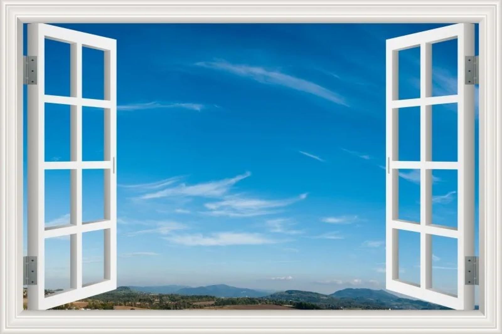 Adesivi murali 3D cielo blu nuvole scenario 200 x 150 adesivi decorativi da parete per finestre adesivi murali rimovibili decalcomanie murali per la decorazione della casa