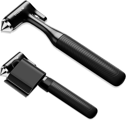 Miniatura 2 de OUDEW Rompedor de ventana de automóvil, rompedor de vidrio de aleación de zinc y cortador de cinturón de seguridad, kit de escape de emergencia 3 en