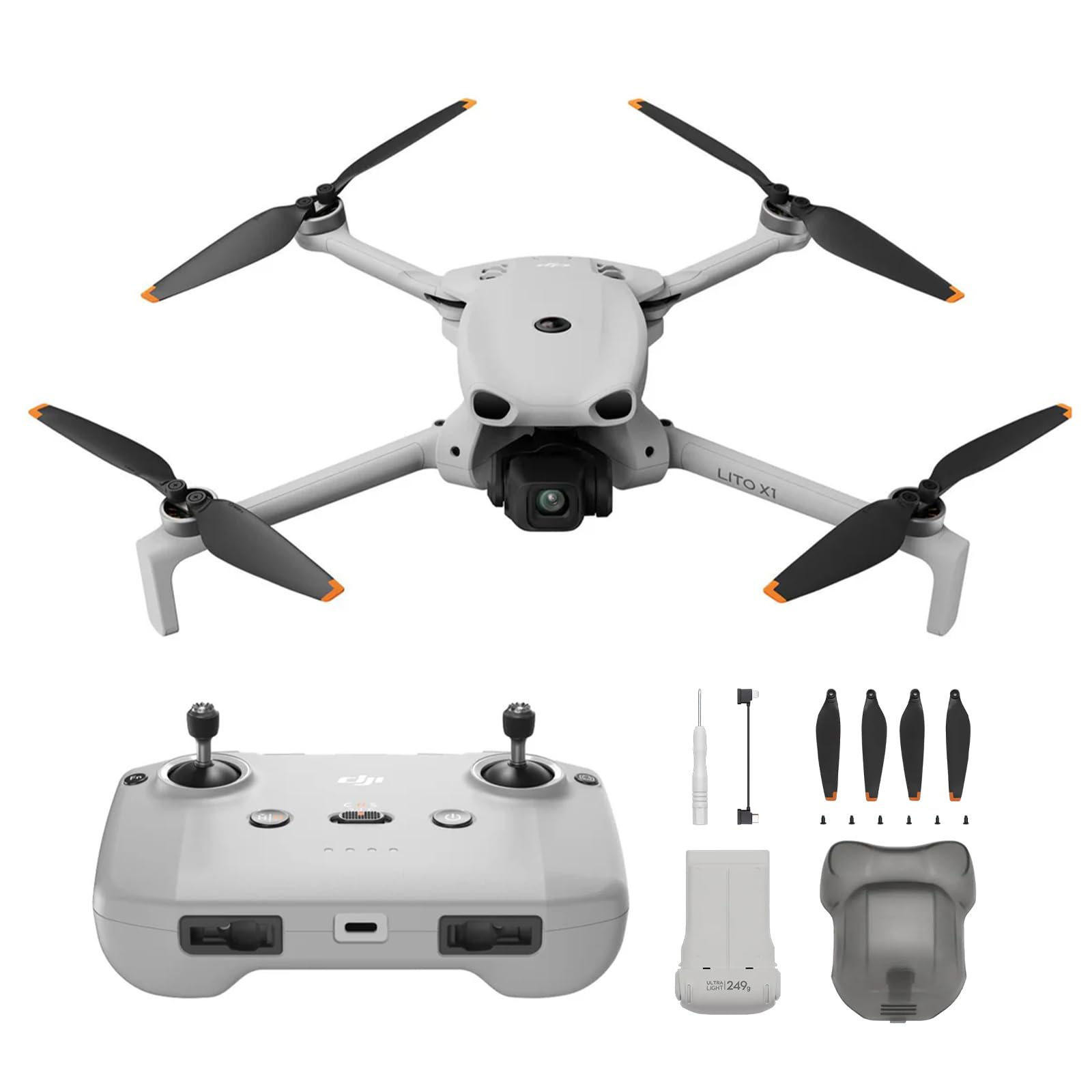 DJI Lito X1 Bundle, Leicht & Faltbar 4K Kameradrohne, Hinderniserkennung, ActiveTrack, 1/1,3-Zoll-Sensor, Geeignet, 15 km Videoübertragung, C0