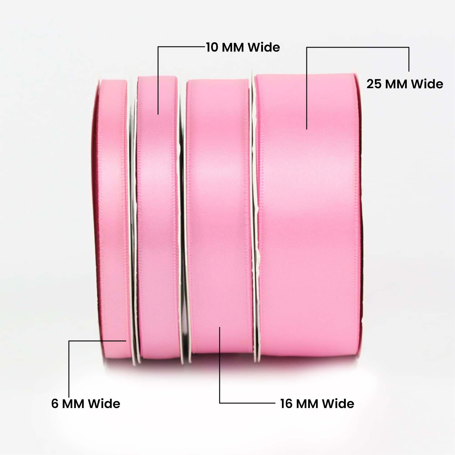 Double Sided Satin Ribbon, 27 Solid Colours, 10 Metre Reel, Fabric Ribbon for Gift Wrapping Cake, Wedding Party Decoration - Image 2