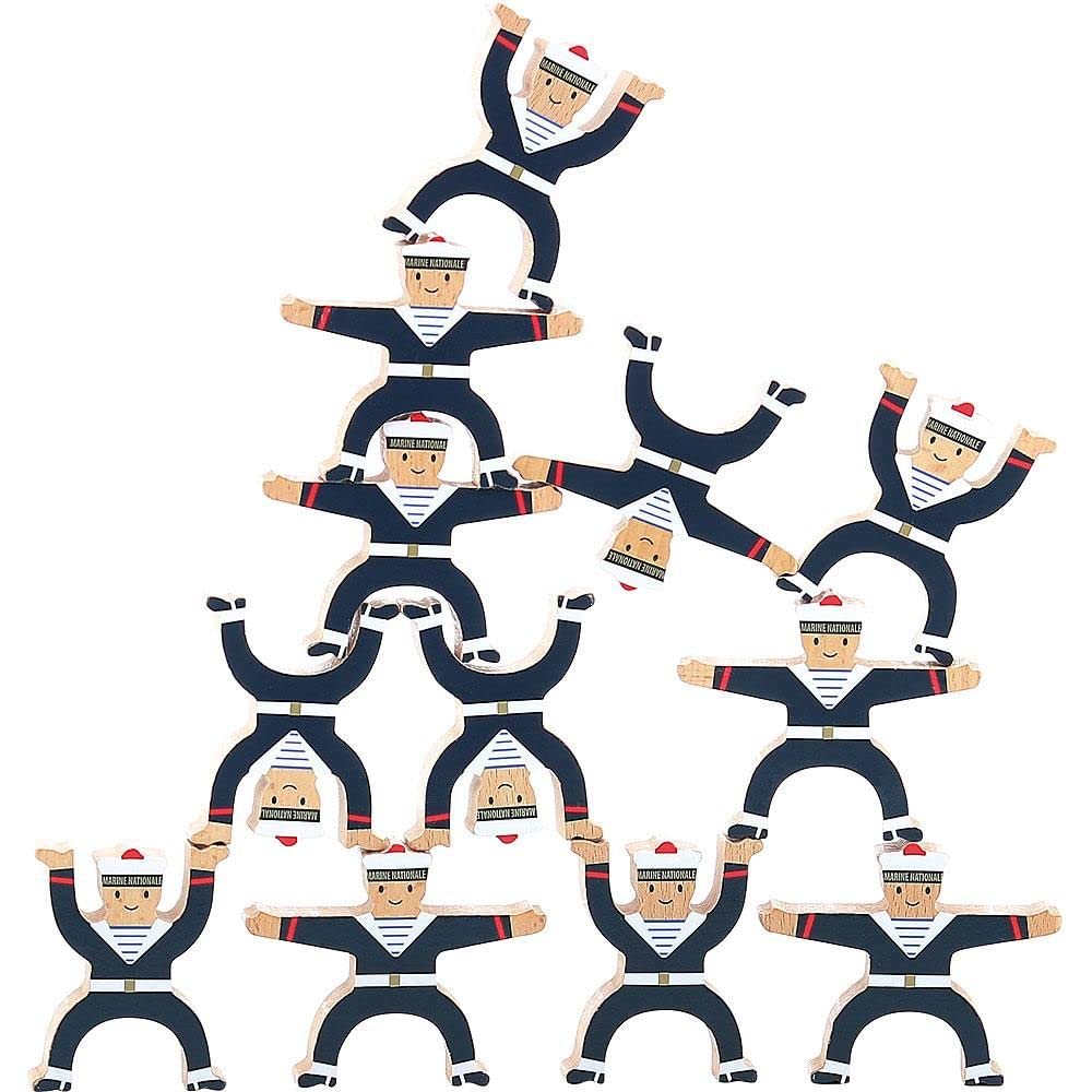 Vilac - Acrobat Sailors Wooden Balance Game, Children's Toys, Games for Kids, 12 Pieces, Unisex