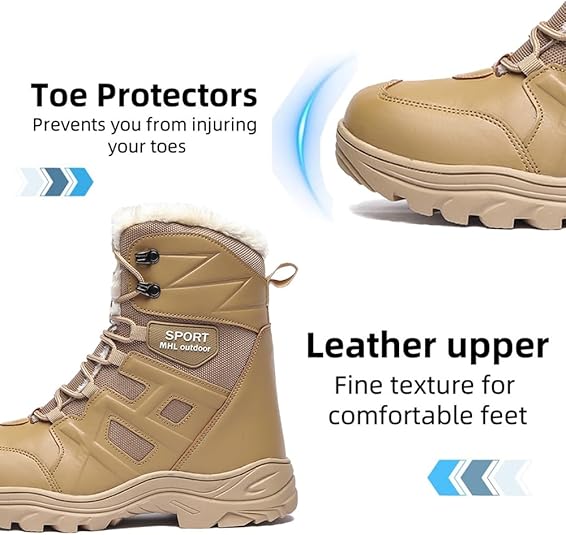 Herenlaarzen Waterdichte winterlaarzen Heren Lichtgewicht Hight Top lederen schoenen Plus 48 Geen slip Warme snowboots Pluche damesschoenen kopen vanaf een prijs van 32