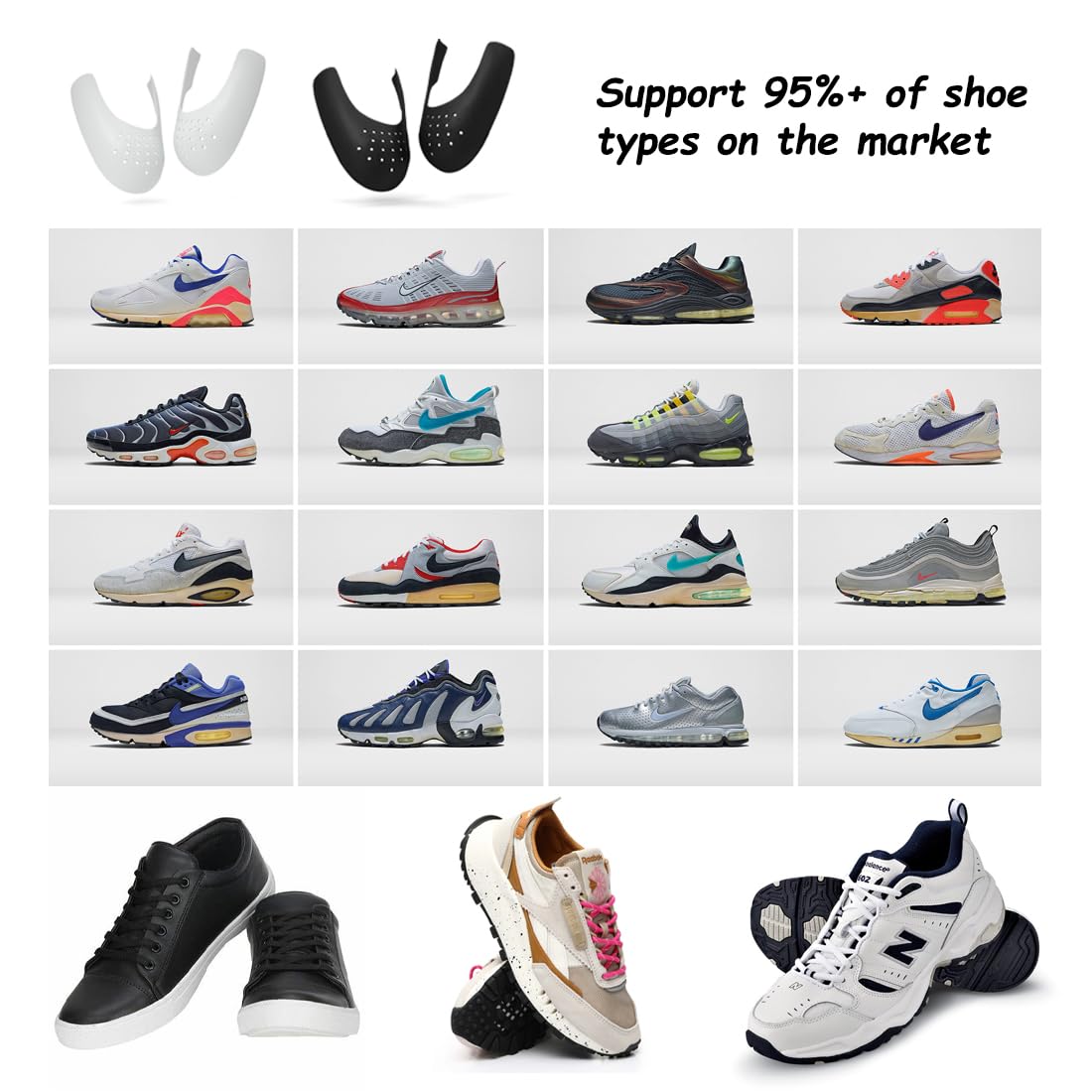 3 Pares Protector De Zapatillas, Escudo De Zapatos, Protector Contra Arrugas Para Zapatos, Protectores De Zapatillas Para Las Arrugas, Protector Antiarrugas Para Zapatos