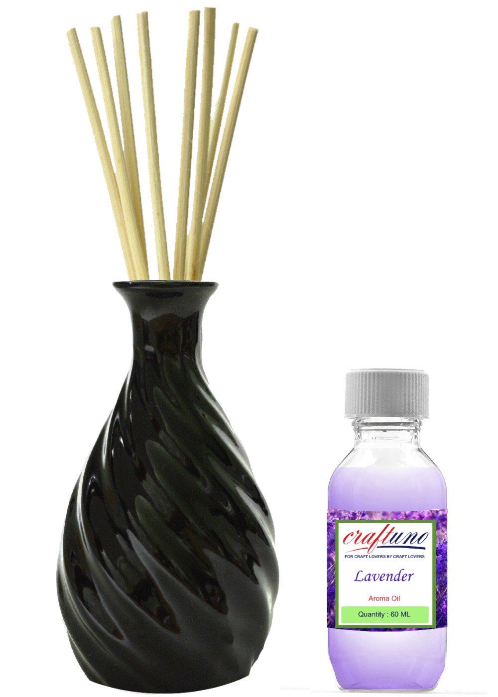 Diffuseur de parfum céramique pour salon chic avec motif ethnique et rotins