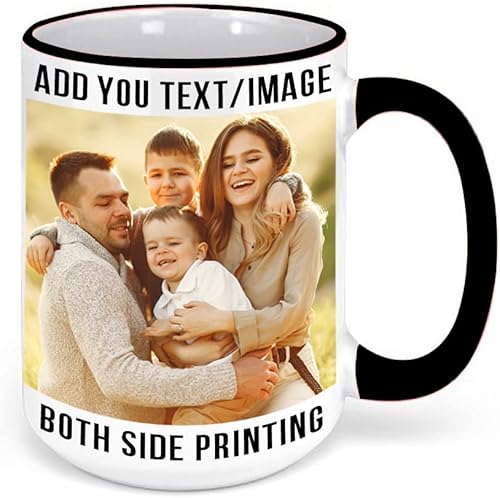 Miniatura 68 de Taza de café personalizada, regalo personalizado, taza de cerámica con foto, imágenes o texto, novedad de tazas personalizadas, perfecta para Borde
