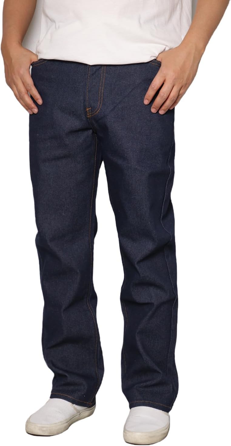 URBANJ Men's Regular Fit Straight Leg Jeans Size 30-50
