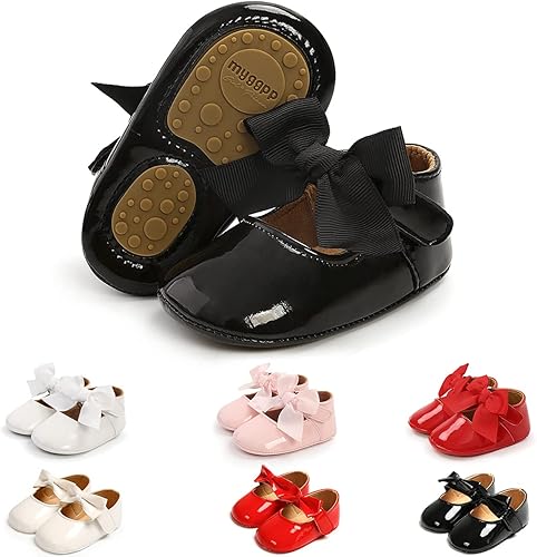 Miniatura 6 de Zapatos de bebé Mary Jane Flats antideslizantes con suela suave para bebés y niños pequeños, primeros caminantes, para fiestas, Navidad y vestidos