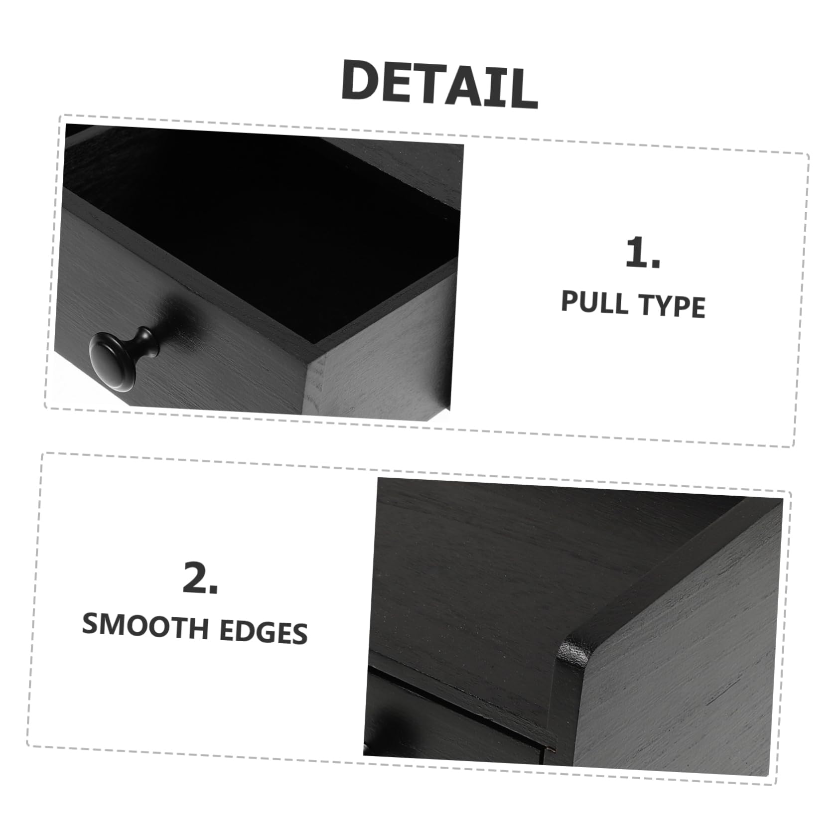 Cabilock Gabinete de Almacenamiento de Sobremesa de Madera Negra con Diseño Multifuncional y Cajones para Organizar Café E Ingredientes en Oficina o Decoración del Hogar