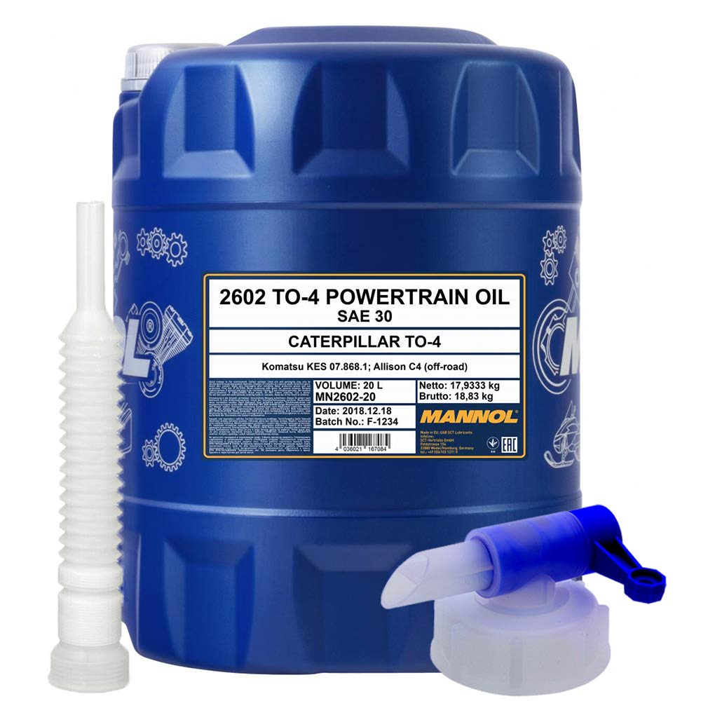 MANNOL 1 x 20L to-4 Powertrain SAE 30 Traktor GETRIEBEÖL + HAHN + Schlauch