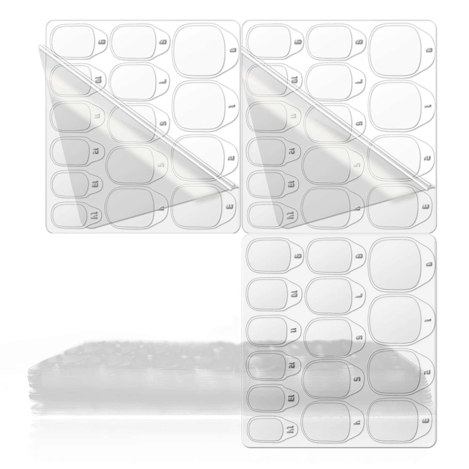 600 Pcs Nail Sticky Tabs for Press On Nails,Self-Adhesive Transparent Nail Tabs,Double Sided Jelly Nailglue Stickers,Multiple Sizes Sticky Tab for Nails,Manicure DIY Art Decoration