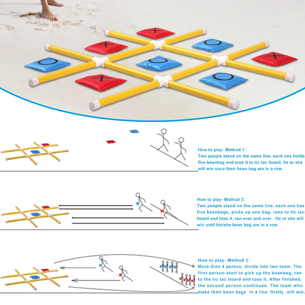 OTTARO Giant Tic Tac Toe Game Outdoor Indoor for Family, Outdoor Bean Bag Toss Game for Adults and Kids(3ft x 3ft) - Image 5