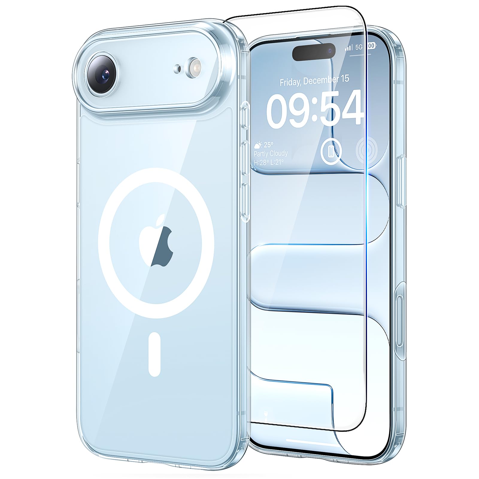 TAURI Funda para iPhone 13/iPhone 14, Compatible con MagSafe [No amarillea] con Vidrio Templado, Carcasa Nueva para iPhone 13/iPhone 14,Funda Ultra Fina antichoque - Transparente — view 127