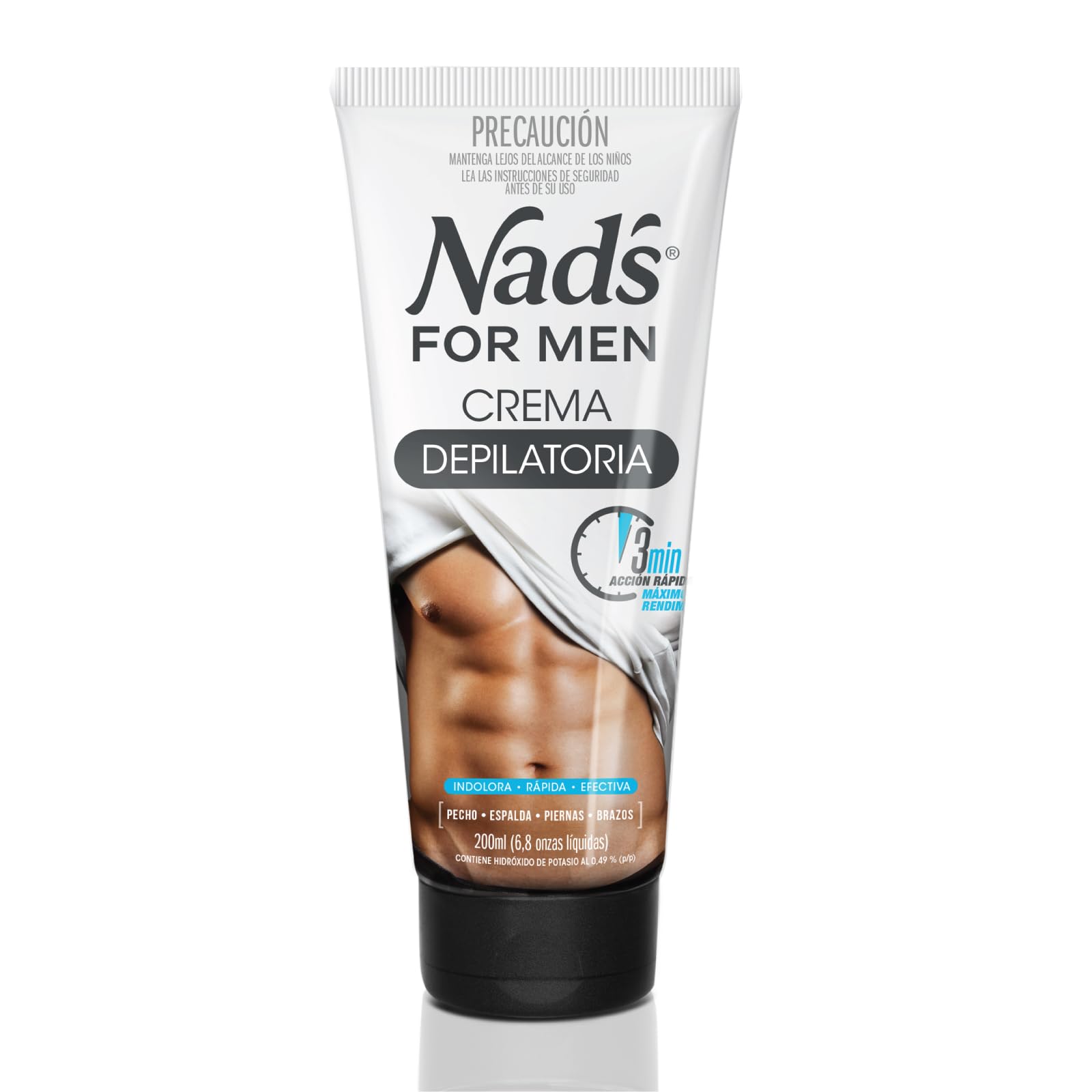 Nad's For Men Crema Depilatoria Corporal Para Hombres, Pecho, Espalda, Piernas y Brazos, 200ml