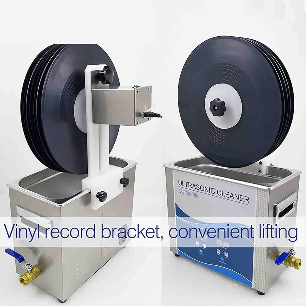 Pulitore a ultrasuoni per Dischi in Vinile, Album LP, Lavatrice a ultrasuoni Digitale Degas da 6,5 l e 180 W con Supporto sollevabile, Pulizia di 1-7 Dischi in Vinile