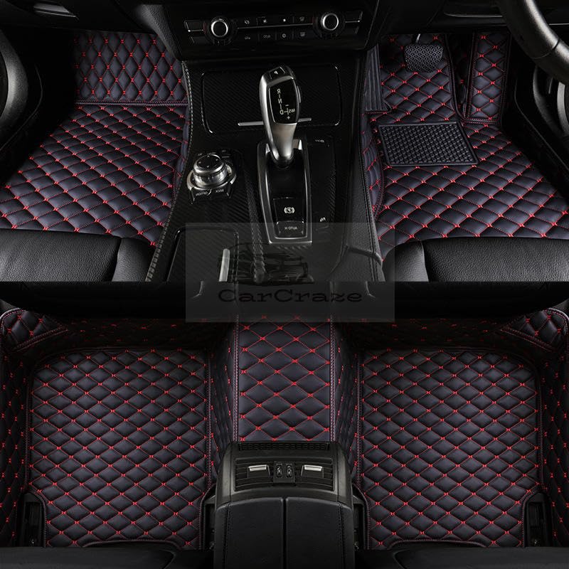 Image of 7D Car Foot Mat for Maruti Suzuki Brezza (2016-2021) | Black Red