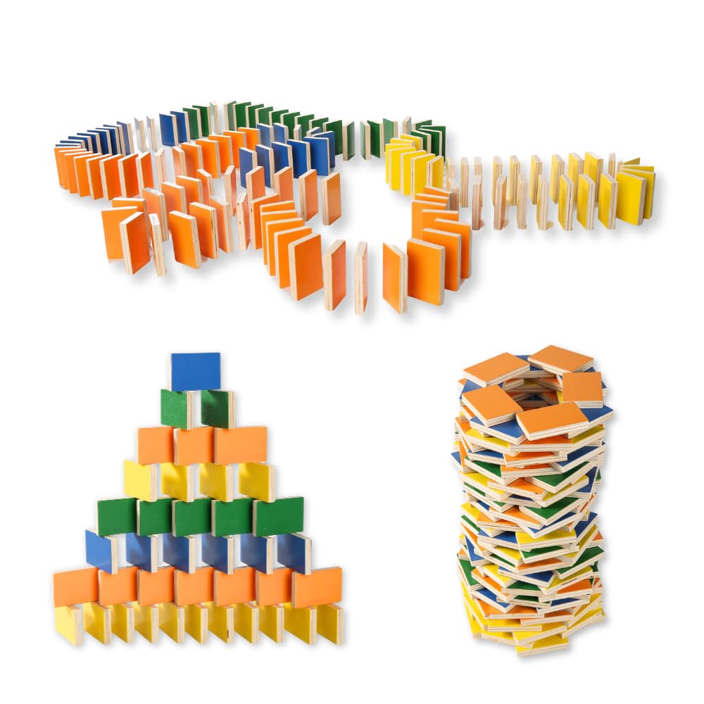 Team Domino – 1000 Domino-Steine in 4 Farben aus Holz – Hochwertiges Dominospiel für Teambuilding & Zusammenarbeit – Perfekt für Workshops, Events & kreative Gruppenaktivitäten