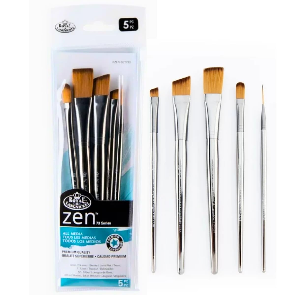 Amazon.com: Royal & Langnickel, Zen Series 73 Set of 5 Brushes