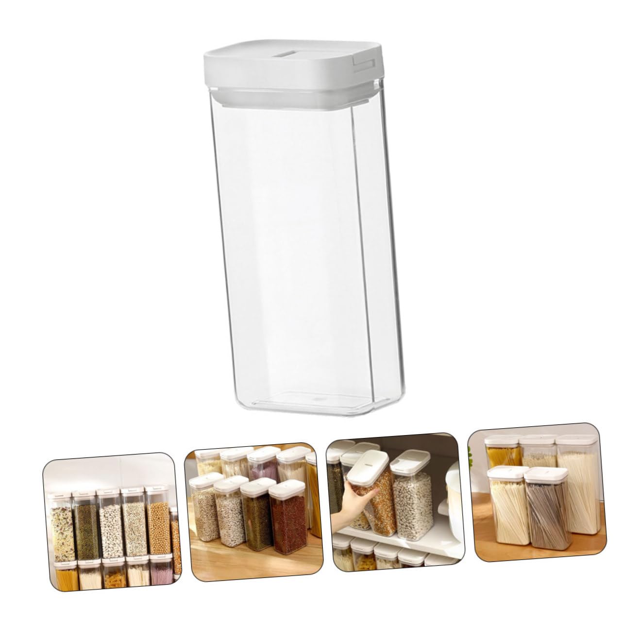 MAGICLULU 4piezas Contenedor De Espaguetis Hermético Organizador De Alimentos Para Despensa Recipiente Reutilizable Para Pasta y Noodles Almacenamiento De Cocina