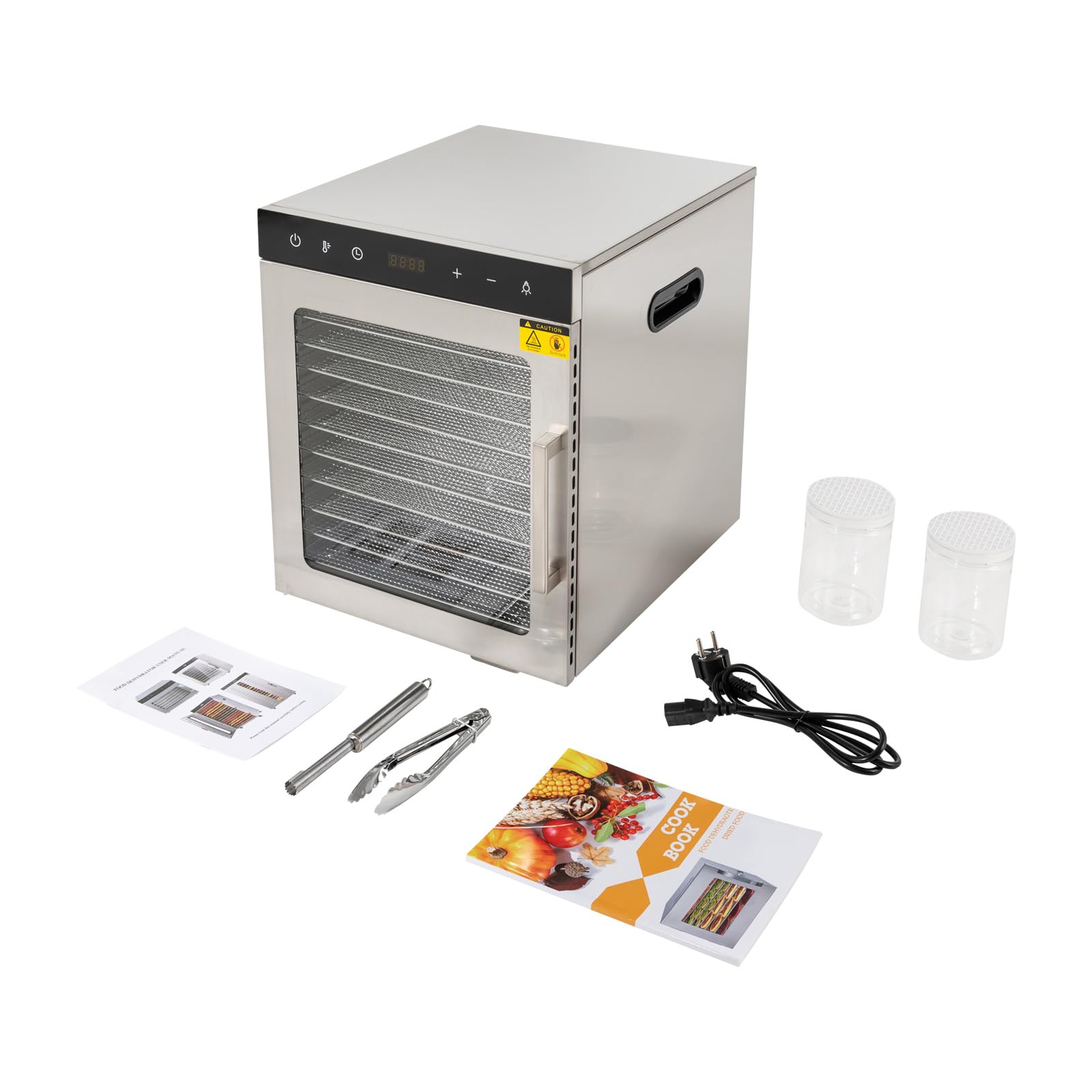 Deshidratador de Alimentos,Desidratadoras de Alimentos,Deshidratador de acero inoxidable, 800 W, secador de congelación, 34,5 x 35 x 43 cm, deshidratador de verduras, secador de frutas