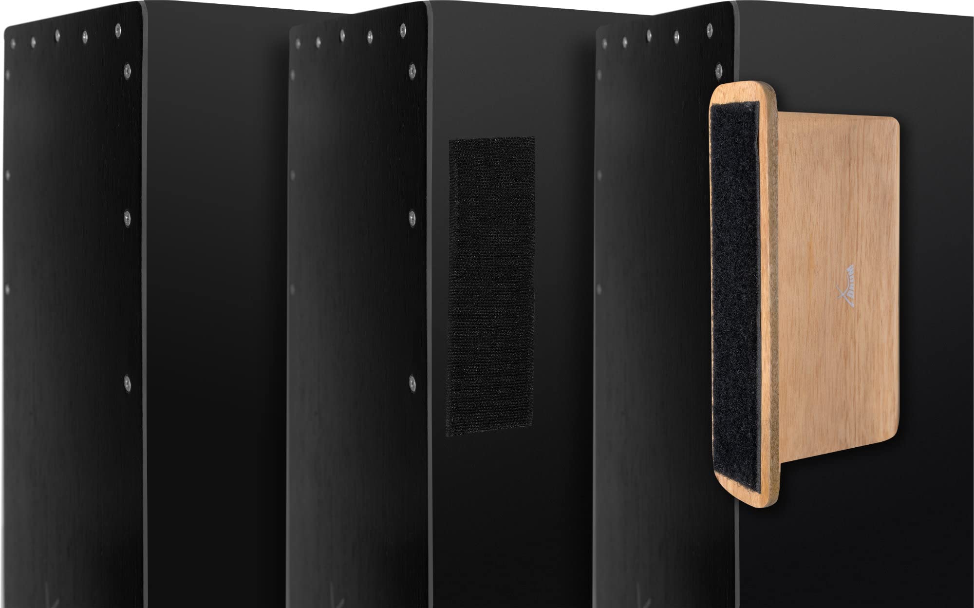 XDrum CK-M Cajon Kastagnette Medium Set, Kastagnetten, Kastagnette aus Holz | Klettstreifen auf der Rückseite, Schrauben einstellbar, Mittlere Ausführung, Mittelhoher Ton, Größe: ca. 8 x 6 cm