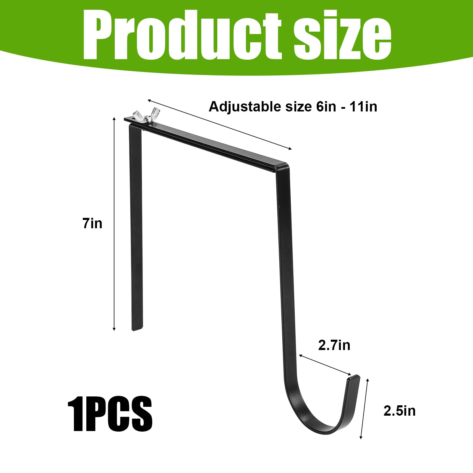 PEUTIER Headstone Wreath Hanger, Adjustable Gravestone Flower Holder Fit for 6-11 Inch Tombstones Stable Stainless Steel Cemetery Wreath Stand for Christmas Memorial Day Easter