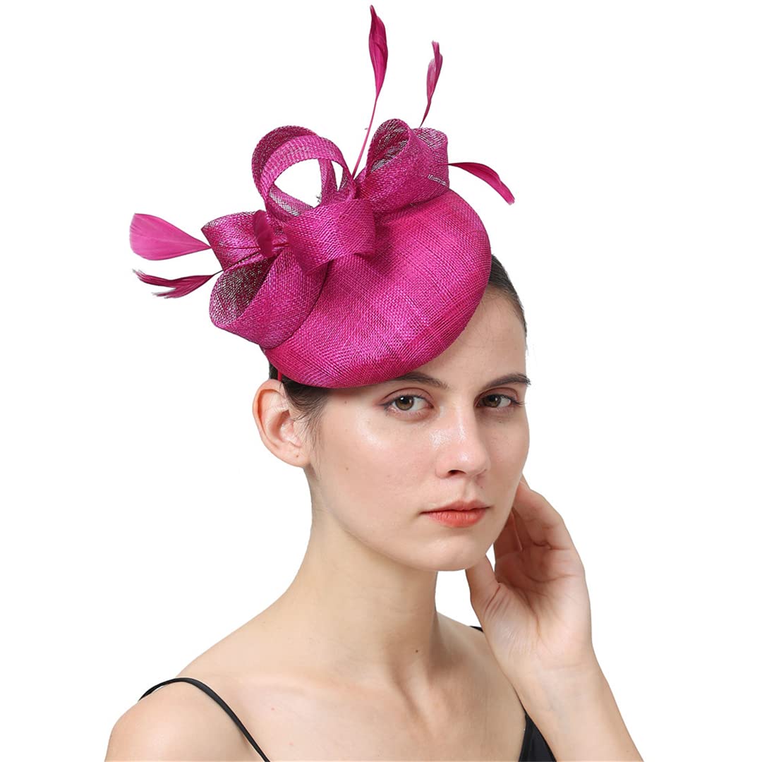 Kopfbedeckung, Braut Hochzeit Hüte Fascinator Frauen Kopfschmuck Party Abendessen Chapeau Cap Cocktail Tea Party Headwear(Marron)